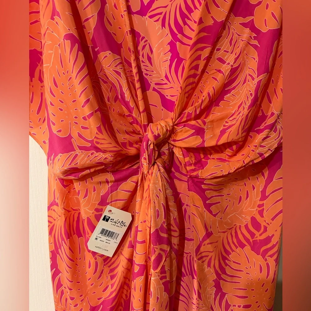 Salt Life 3pc Set Ruana OSFM Dress Small Bathing Suit XS NWT Magen Pink & Coral - Picture 2 of 16